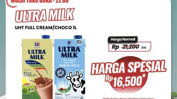 Murah Banget! Beli Susu Kotak Kemasan 1 Liter di Transmart Full Day Sale