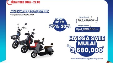 Sepeda Listrik di Transmart Full Day Sale Diskon Gede-Gedean!
